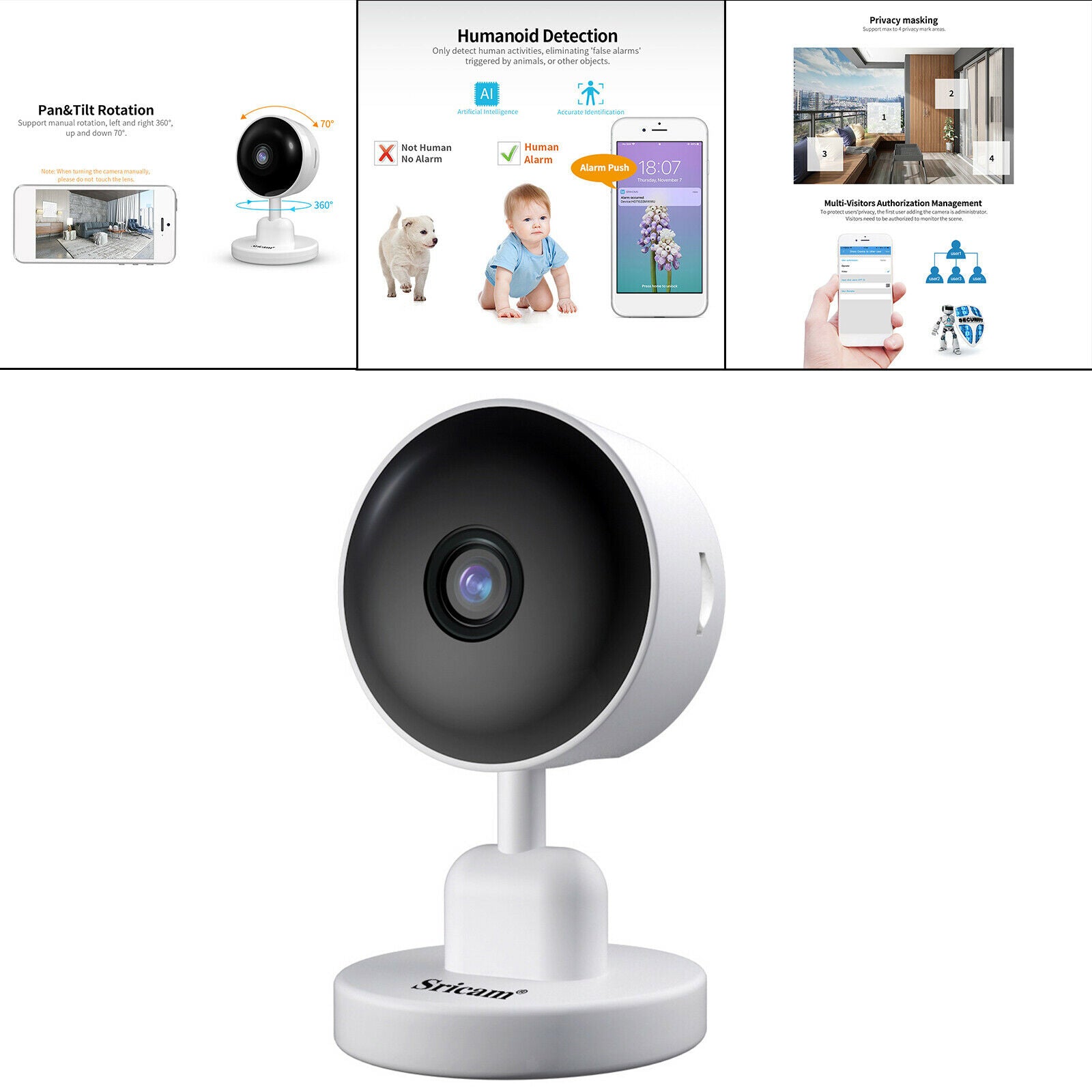 WiFi Camera Home Cloud IP Security Camera Wireless Baby Monitor 2 Way