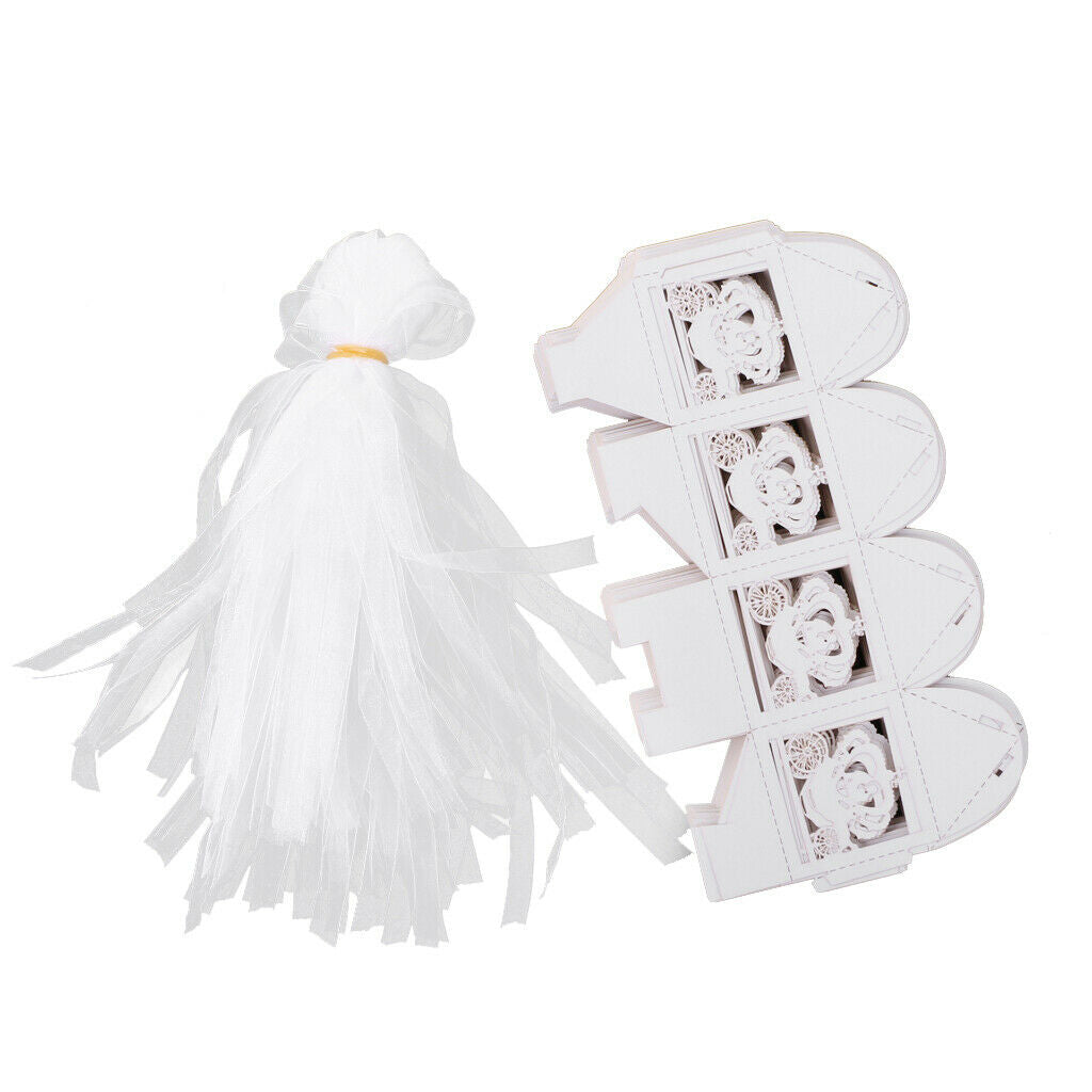 50pcs Bride Groom Bridal Wedding Party Favor Gift Ribbons Candy Boxes Bags