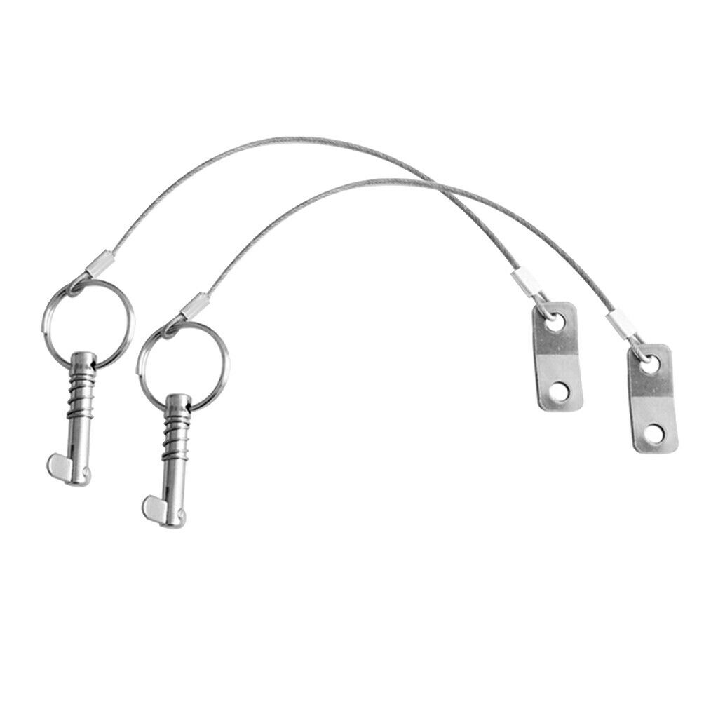 4 Pieces Stainless Steel Quick Release Pin Cord for Boat Top Deck Hinge