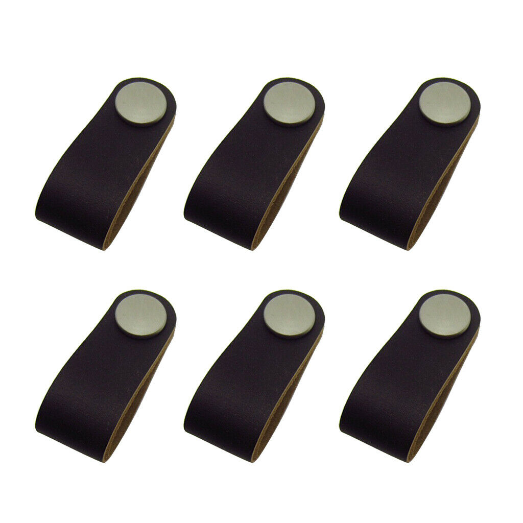 6x Classic Handmade Leather Suitcase Luggage Handles Replacement Door Handle