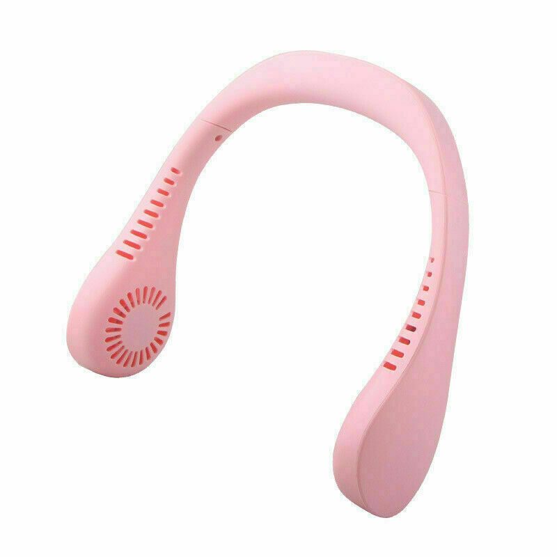 USB Portable Neck Hanging Hands-Free Fan 2 In 1 Air Cooler Usb Rechargeable