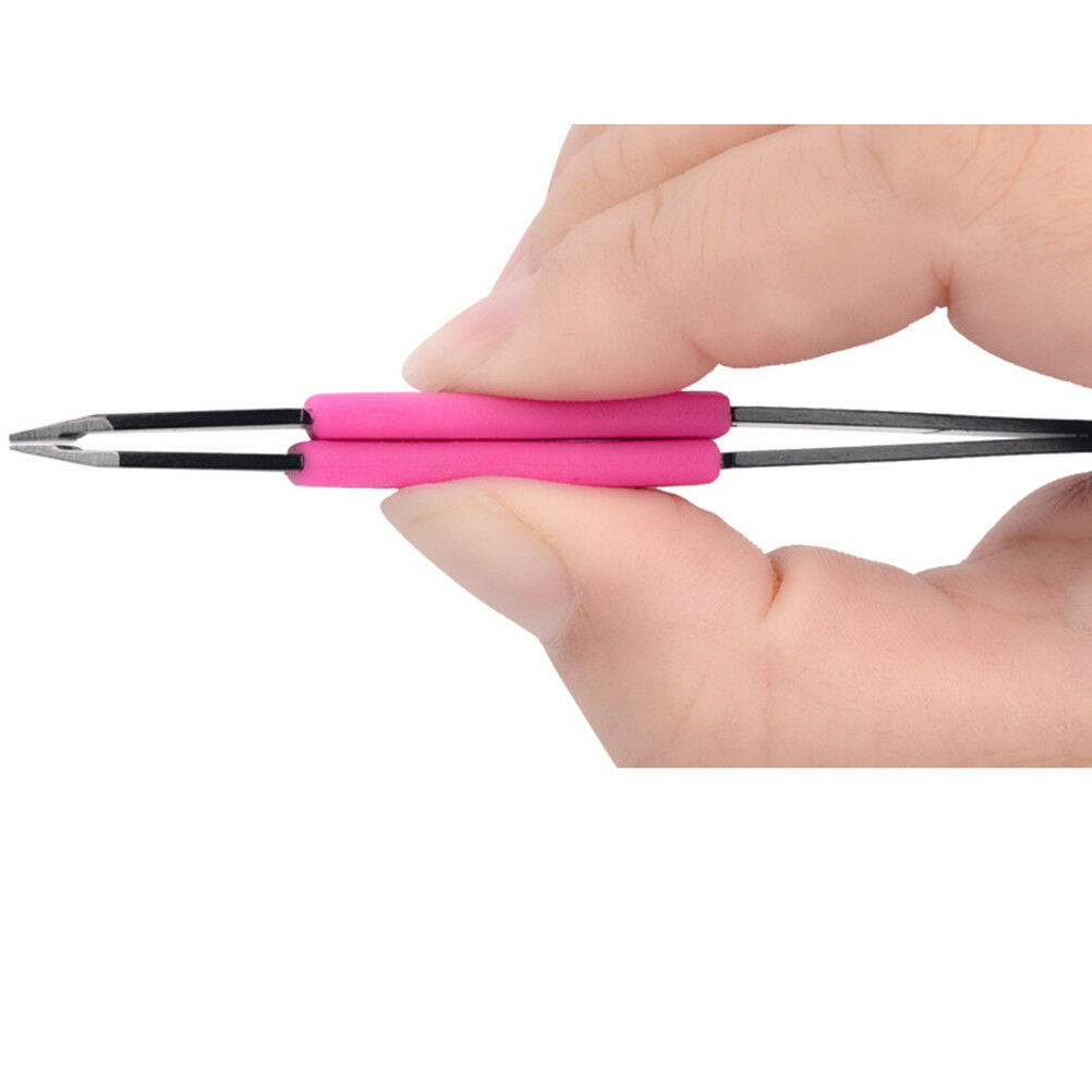 Eyelash eyebrow hair lady make up removal slanted stainless steel tweezer.l8