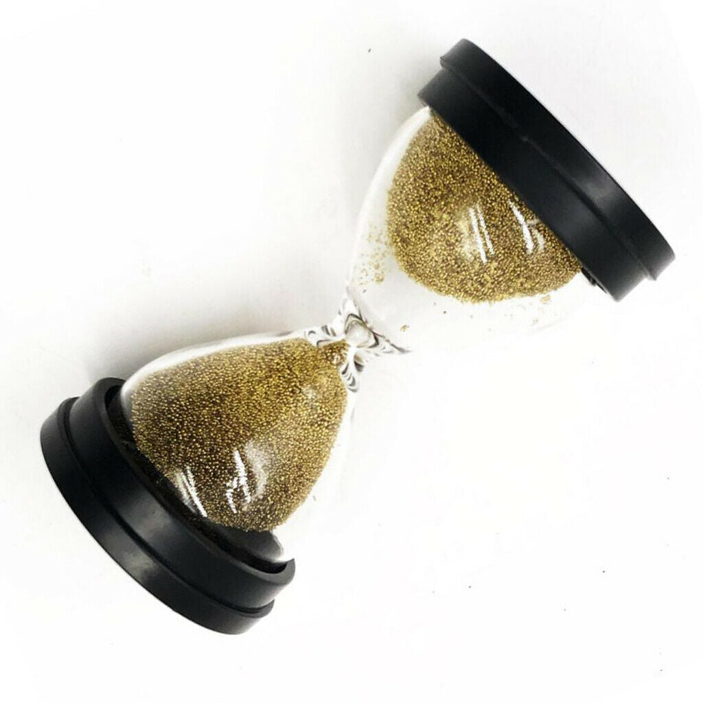 Round Plastic Sand Timer Golden Sand Glass Home Office Table Ornaments
