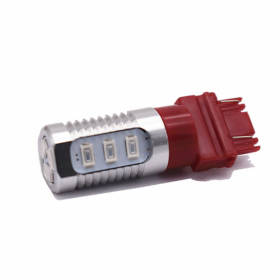 2x 3157 Red Stop Brake Flash Strobe Light Car Rear 12-LED Bulb Tail Reverse Lamp