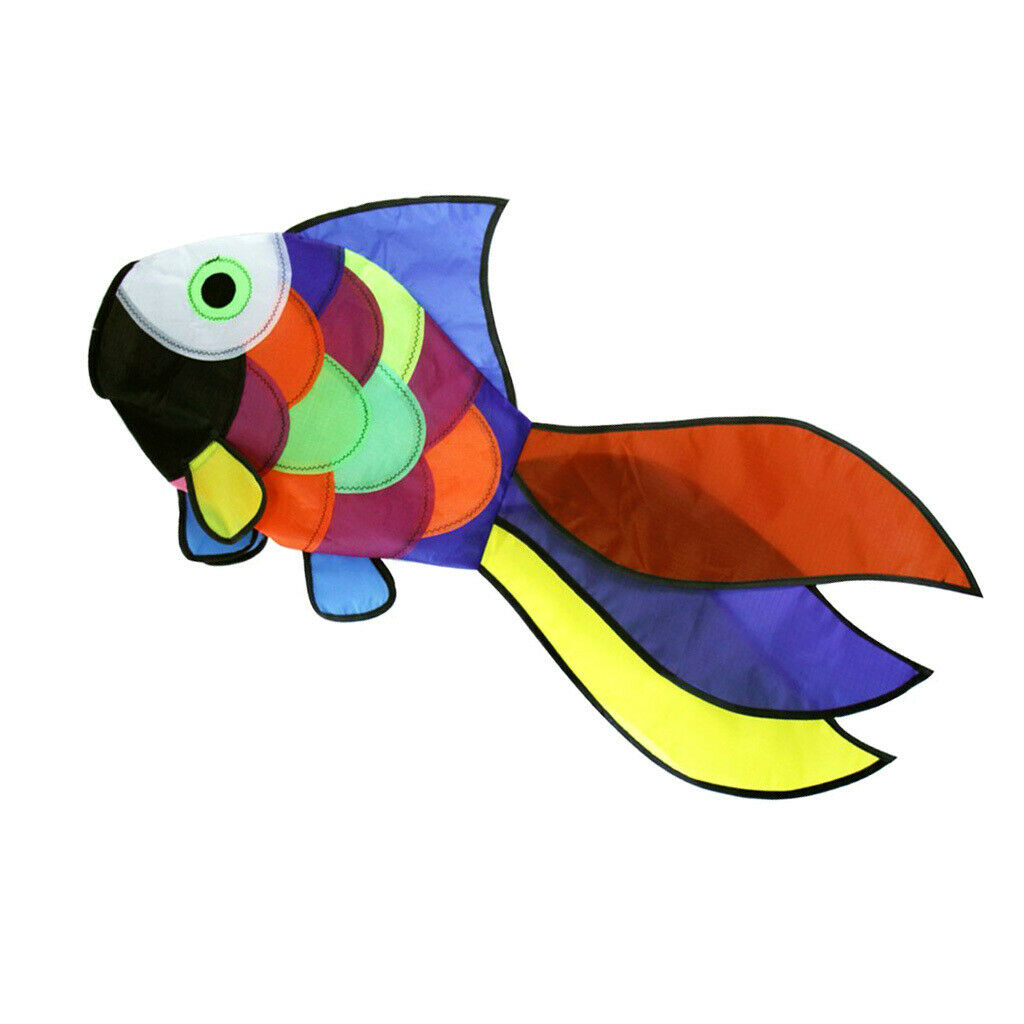 2pcs Rainbow Fish Kite Windsock Outdoor Garden Decor Children Line