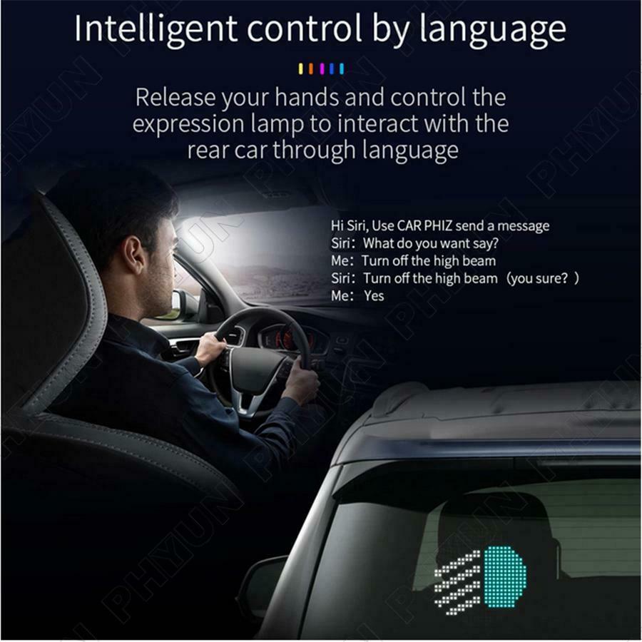 Universal Car Rear Window Emotion Light APP Control RGB LED Expression Lamp 1x