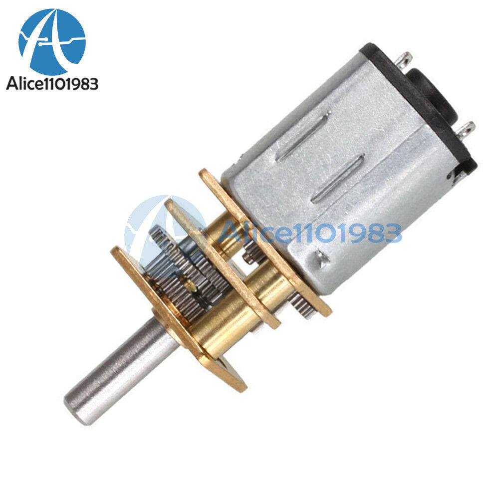 DC12V 600RPM Micro Speed Reduction Gear Motor Metal Gearbox Wheel Shaft