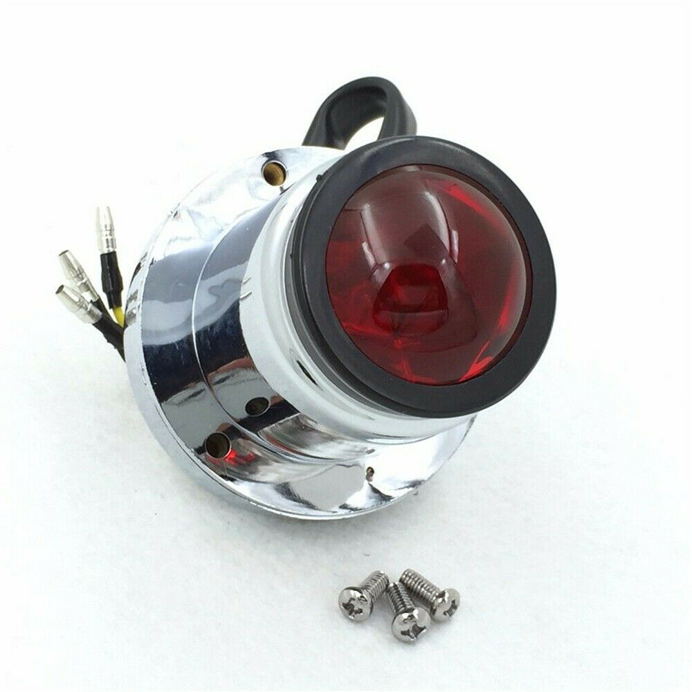 Black Lid Chrome Custom Tail Brake Light For Bobber Chopper Cruiser Street Bike