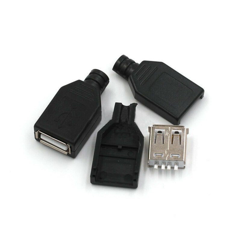 10Pcs USB 2.0 Type A Connector 4-pin Socket Female Plug Solder Adapter Supplies