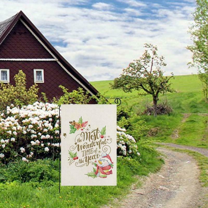 Christmas Garden Flag Most Wonderful Time of the Year Yard Flags Double-Sided
