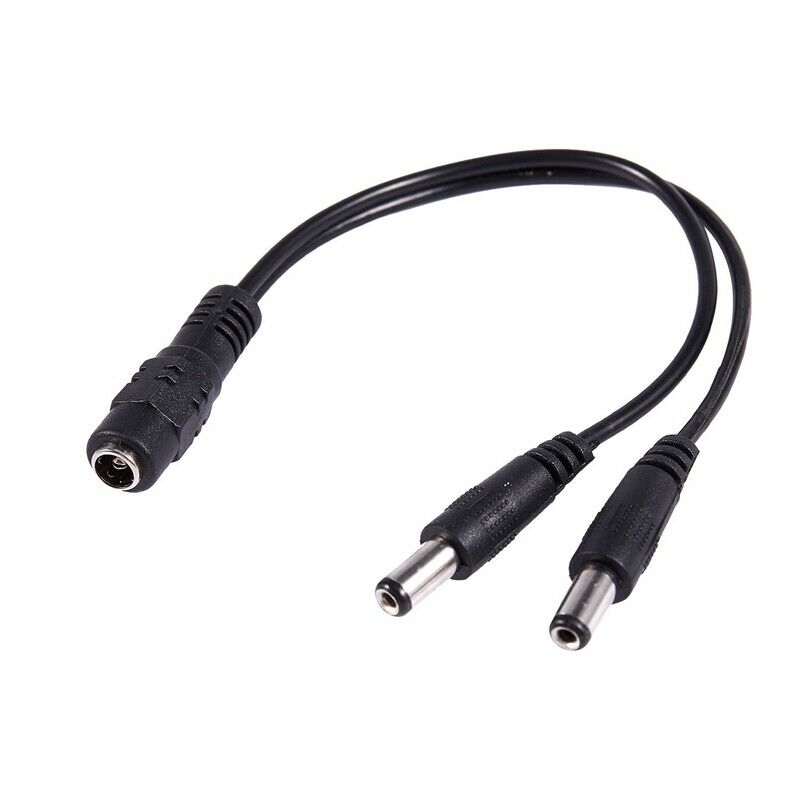 5.5x2.1mm 1 to 2 M/F DC Power Splitter Cable for Security CCTV Camera J1K9