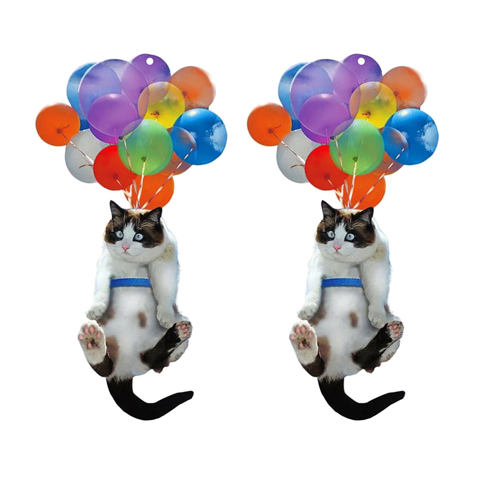2pcs Creative Cute Car Charm Hanging Ornament Pendants with Colorful Balloons