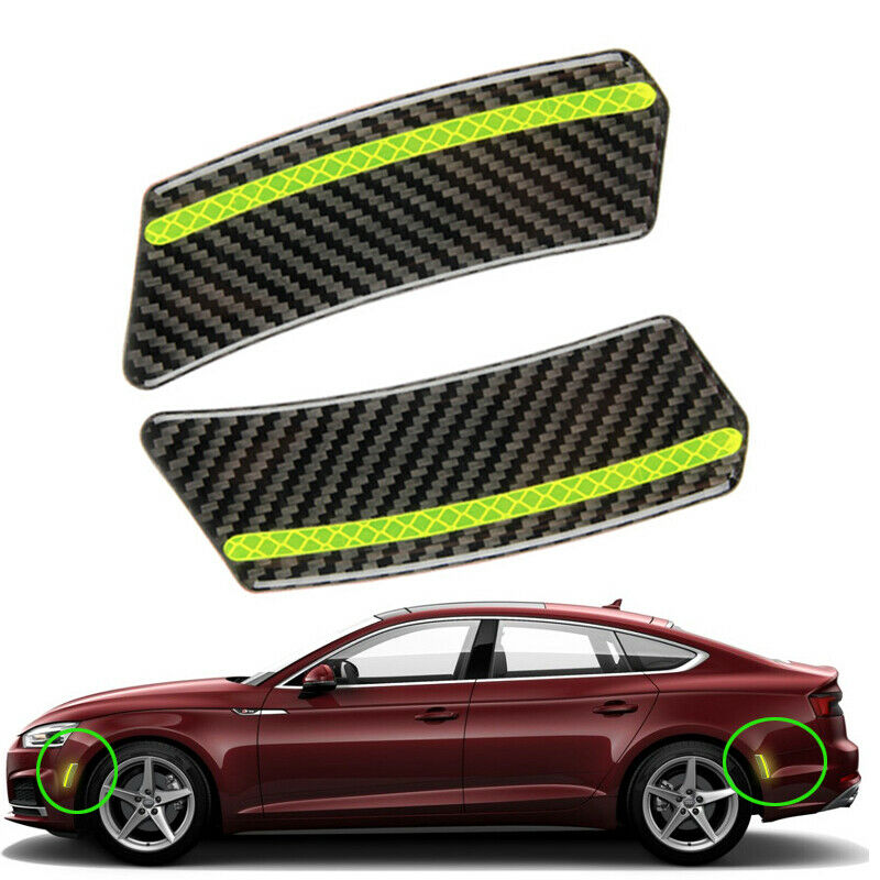 2PCS Vehicles Reflective Tape Carbon Fiber Sign Warning Mark Car Door Stickers