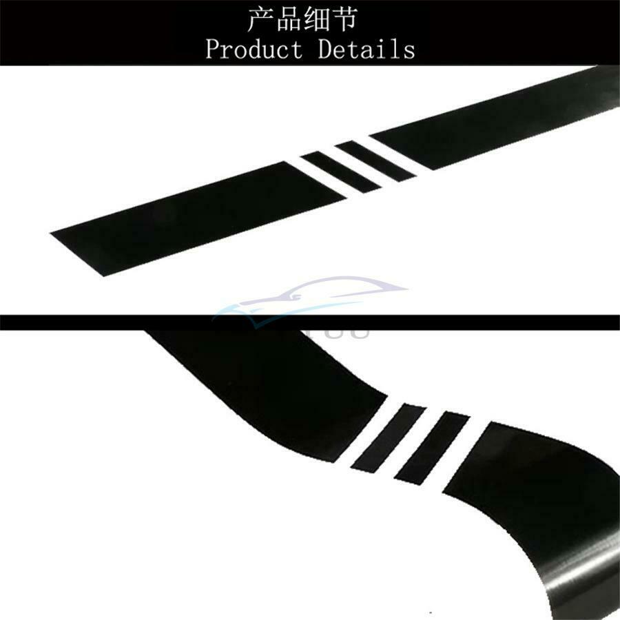 1 Pair PVC Black 220cm×8cm Autocar Side Door DIY Stripes Decals Stickers Trim