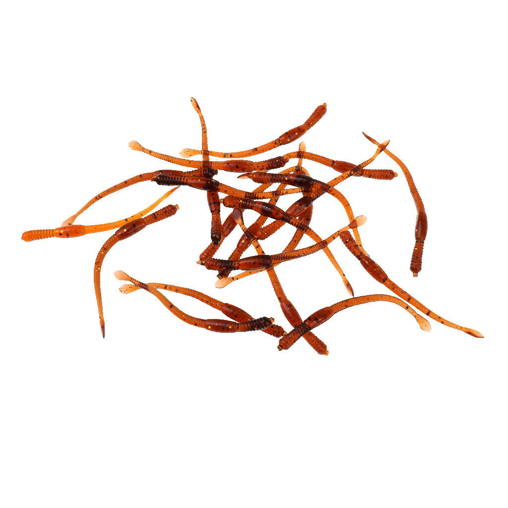 20Pcs Fishing  Saltwater Lures Soft Lures Bionic Baits Long Tail Worm