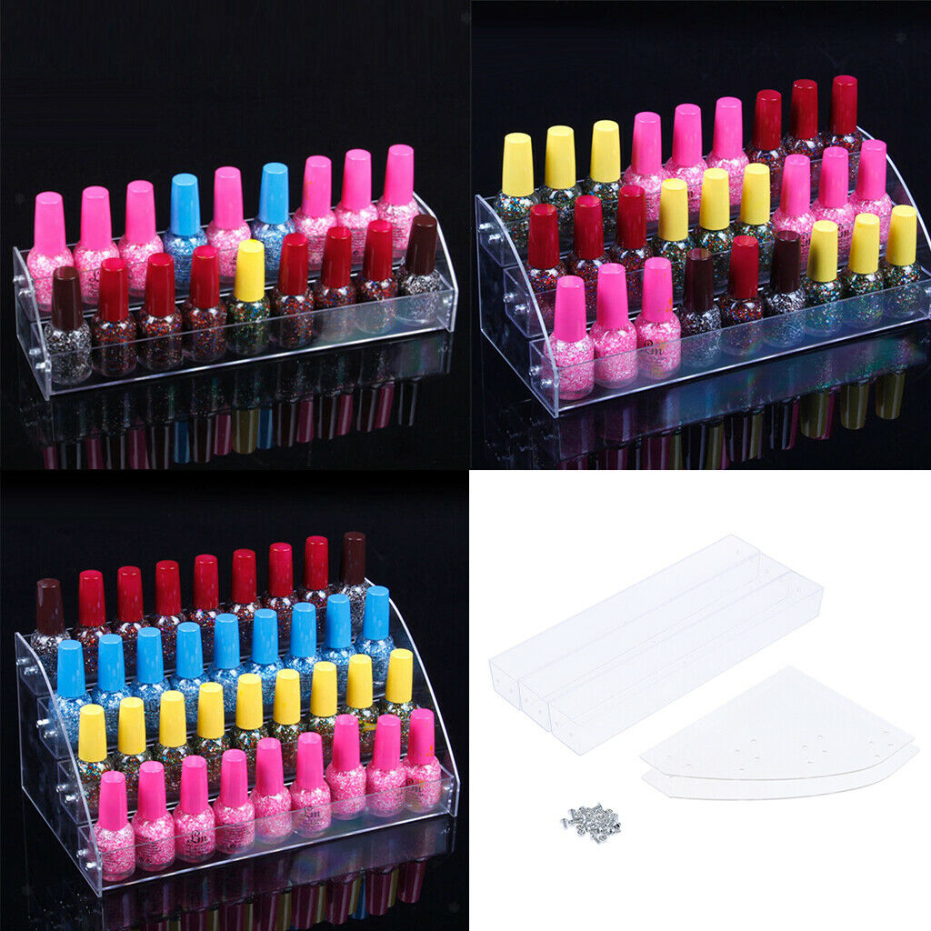 Clear Nail Polish Varnish Lipstick Dispaly Stand Rack Holder Organizer 2 T