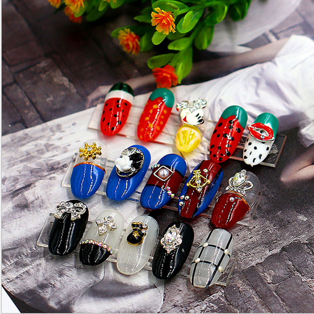 3X 100 Clear False Nails Art Tips Stick Rack Acrylic Display Stand Holder Tools