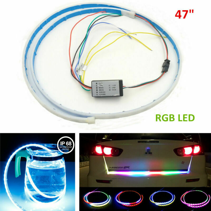 47" RGB LED Car SUV Rear Trunk Strip Back-up Tailgate Brake Drive Signal Lights