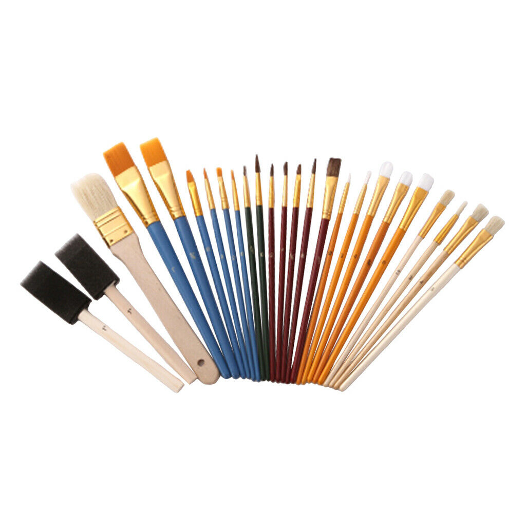 25pcs Art Painting Brushes Set Acrylic Oil Watercolor Artist Brushes