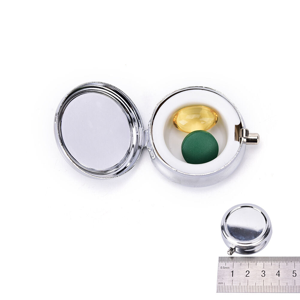 Travel Metal Pill Box Medicine Organizer Container Jewellery Case Storage .l8