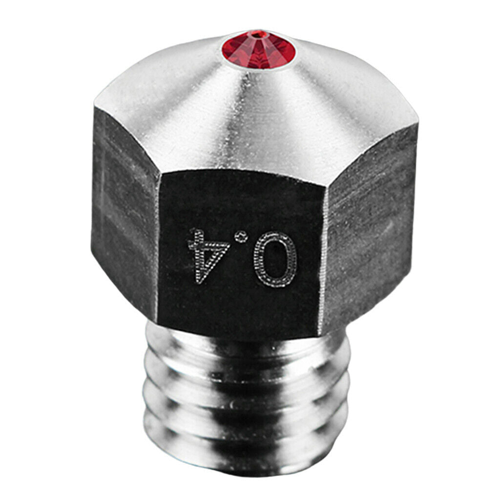 2x MK8 Titanium Steel Rubin Nozzle 0.4mm Extruder Ruby Nozzle Replacement