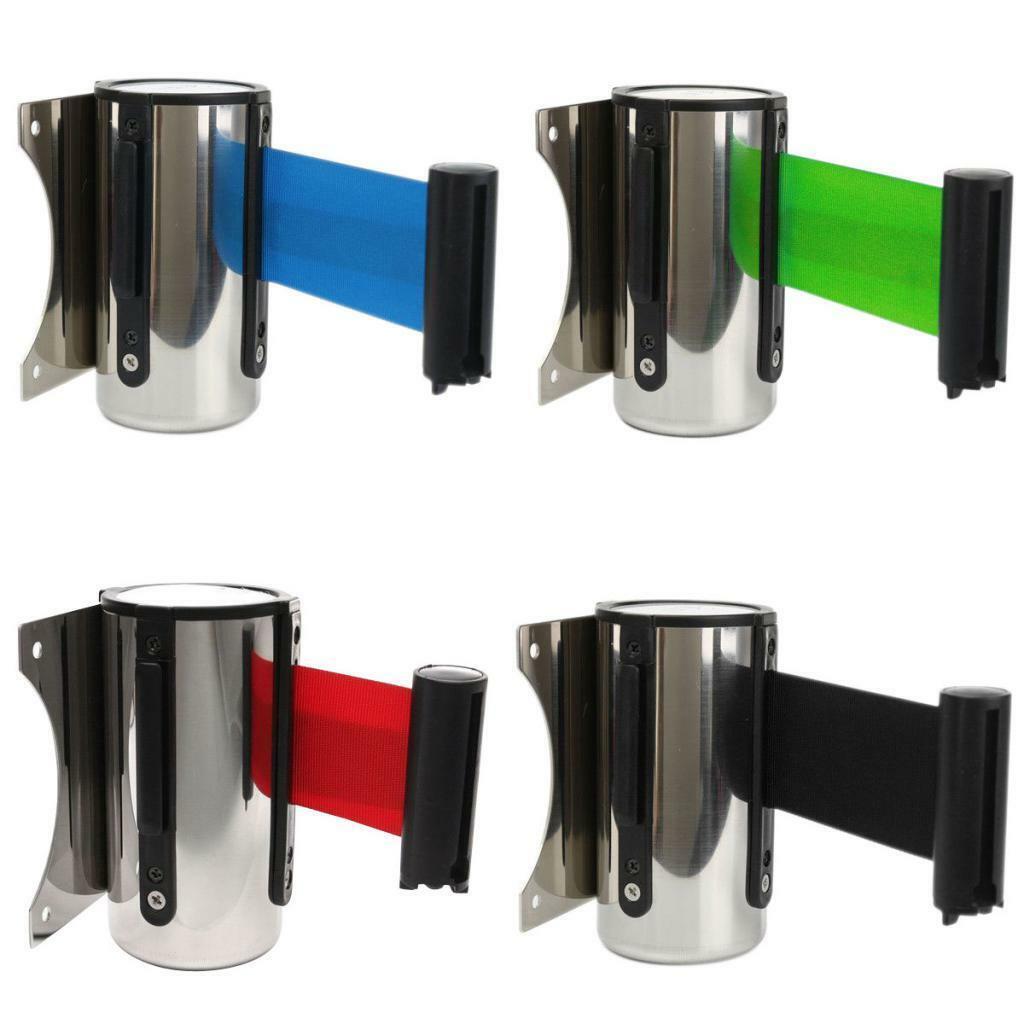 4 Meter Retractable Crowd Control Stanchion Queue Barriers Black Strap belt