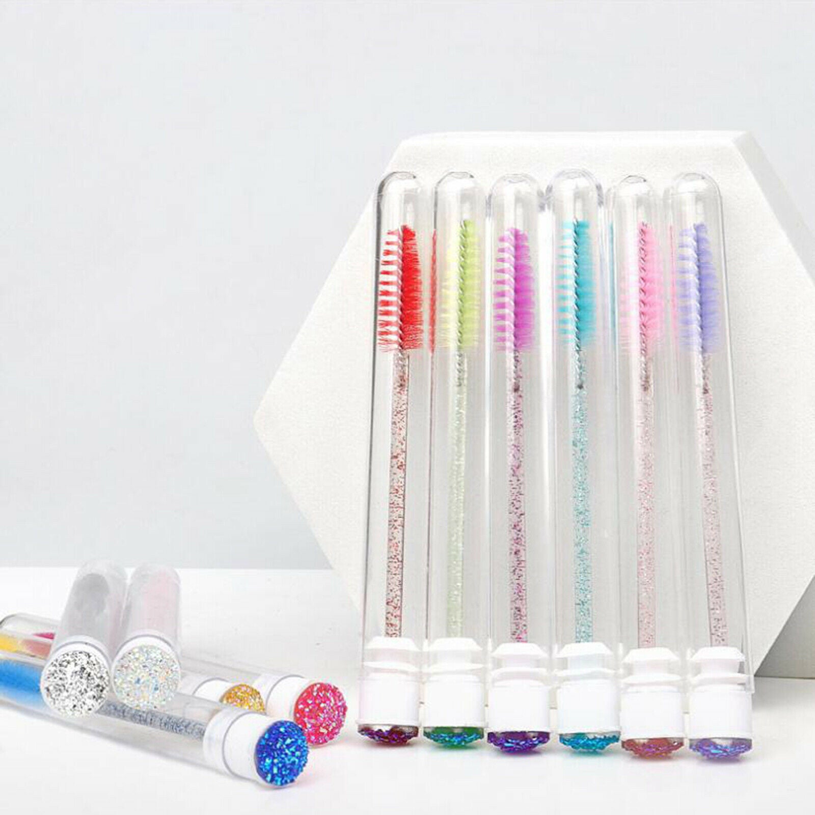 5 Pieces Crystal Diamond Disposable Mascara Eyebrow Brushes with