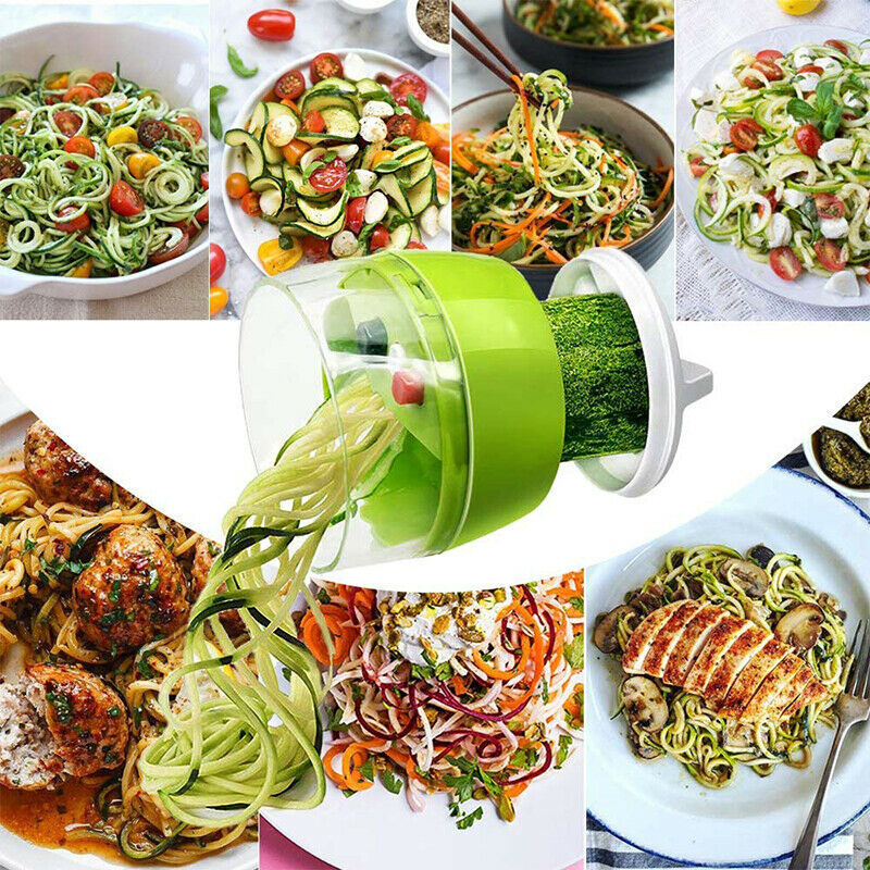 Handheld Spiralizer Vegetable Slicer 4 in 1 Adjustable Spiral Grater CutterBDAU