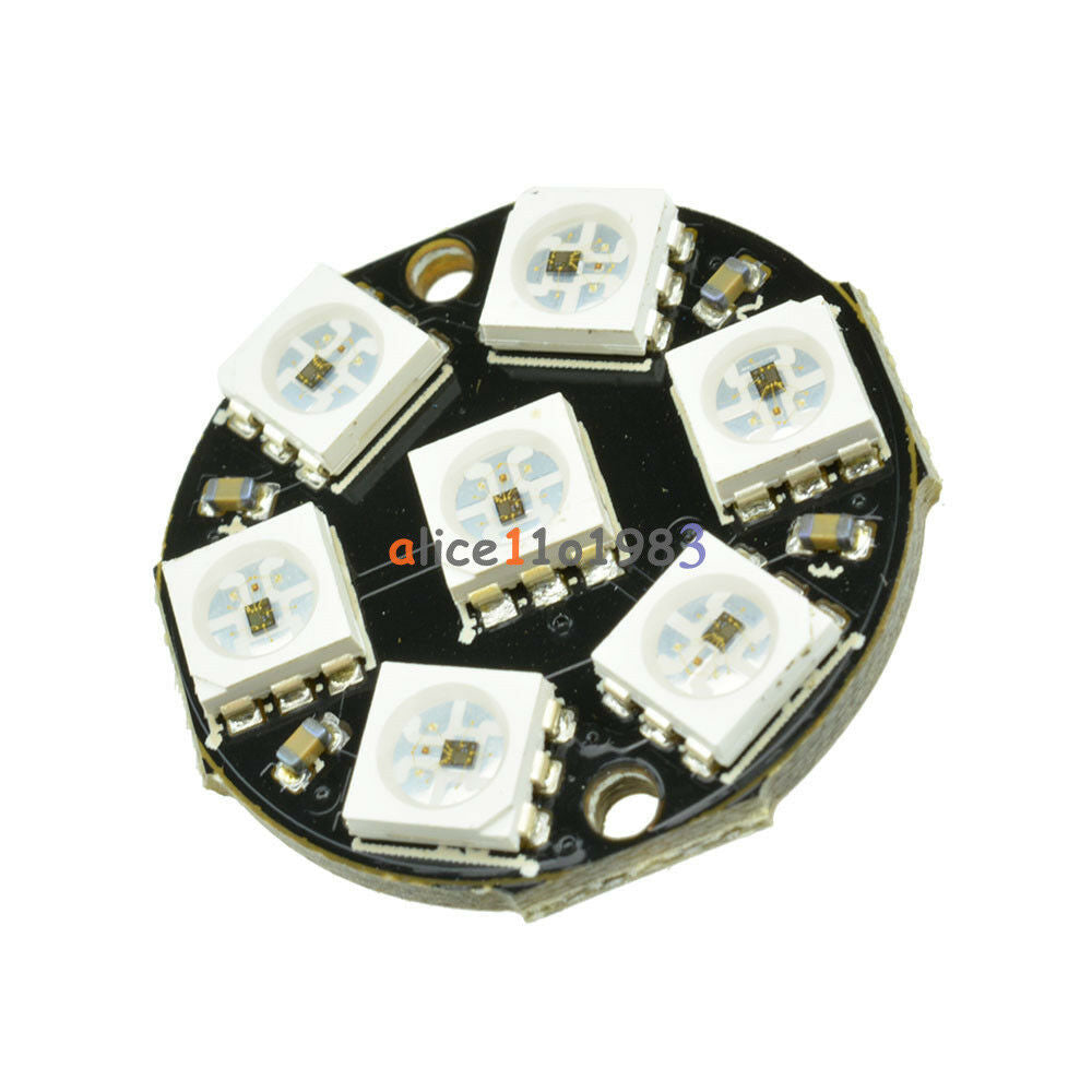 5PCS 7-Bit WS2812 5050 RGB LED Ring Round Decoration Bulb Arduino