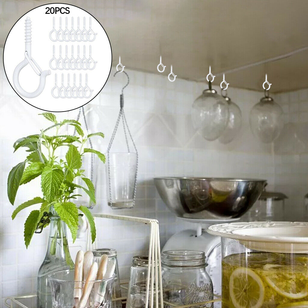 20PCS Q-shaped Ceiling Hooks Safety Buckle Design Outdoor Practical Gadget