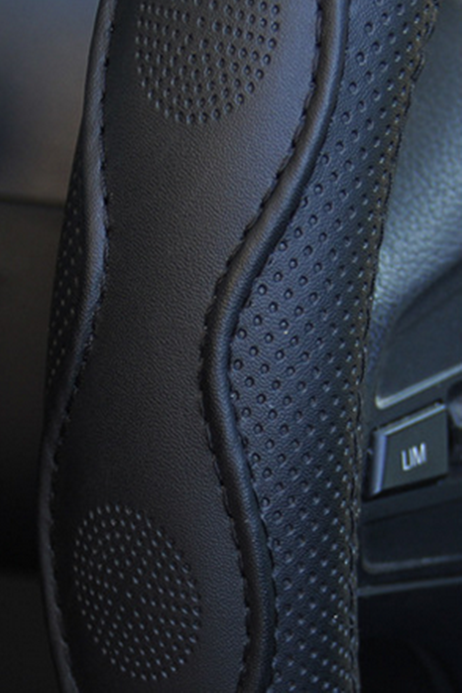38cm Black PU Leather Car Steering Wheel Cover Skid-proof Fashion Sport Design