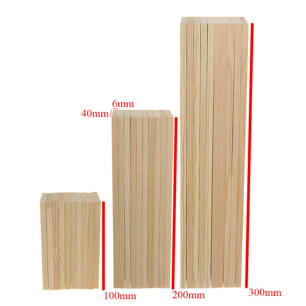 Pack of 10 Natural Wooden Rectangle Board Panel for Modelling Crafts 10cm