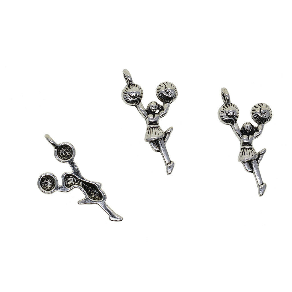 50pcs Cheerleaders Alloy Pendants Charms for DIY Bracelet Necklace Earrings