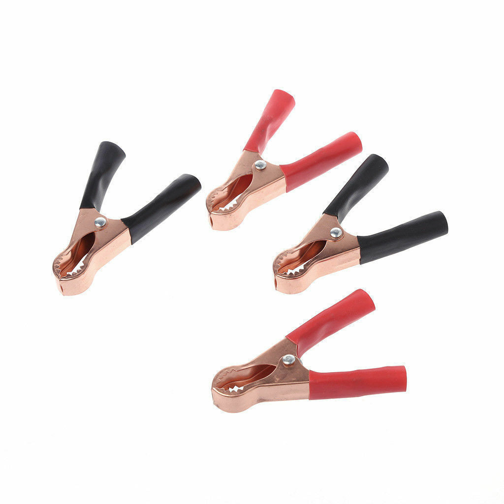 4x Insulated Crocodile Clips Electrical Battery Connectors 50A Alligator Clamps