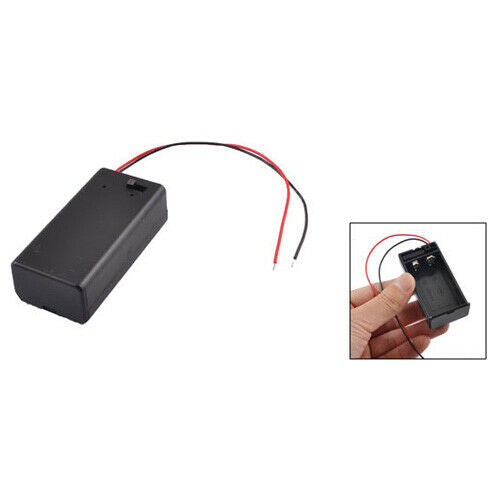 Black Plastic Storage Pair SBH-9V Batteries Switch Battery Holder Case Box C9X9