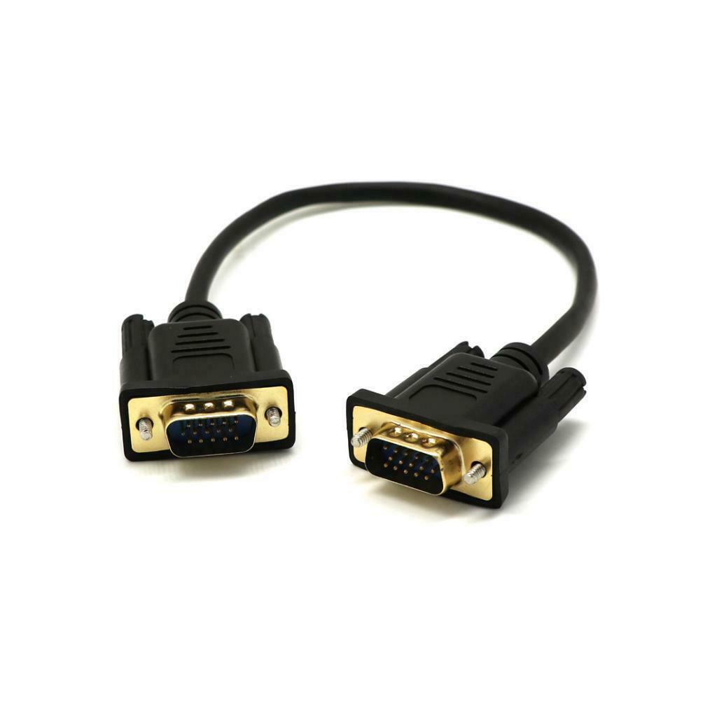 15 Pin VGA Short Video Cable Extension Cable Male to Male for Monitor 30 Cm