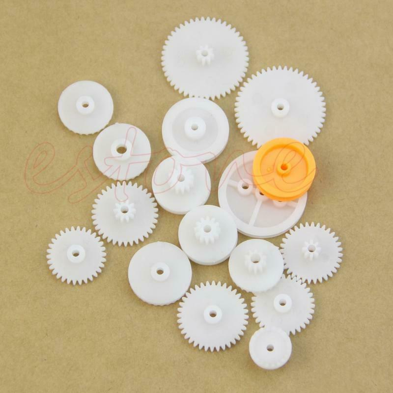 New 60pcs Type Plastic Shaft Single Double Reduction Crown Worm Gears DIY Robot