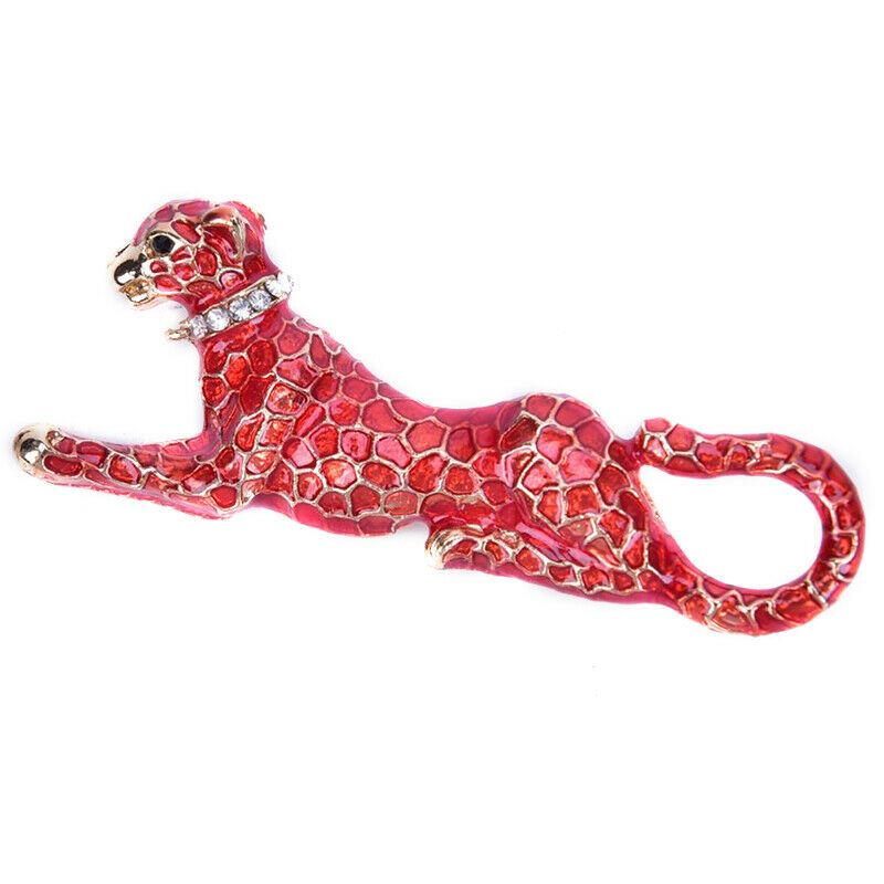 Fashion Crystal Red Leopard Brooch Pin Collar Badge Corsage Jewelry  .l8