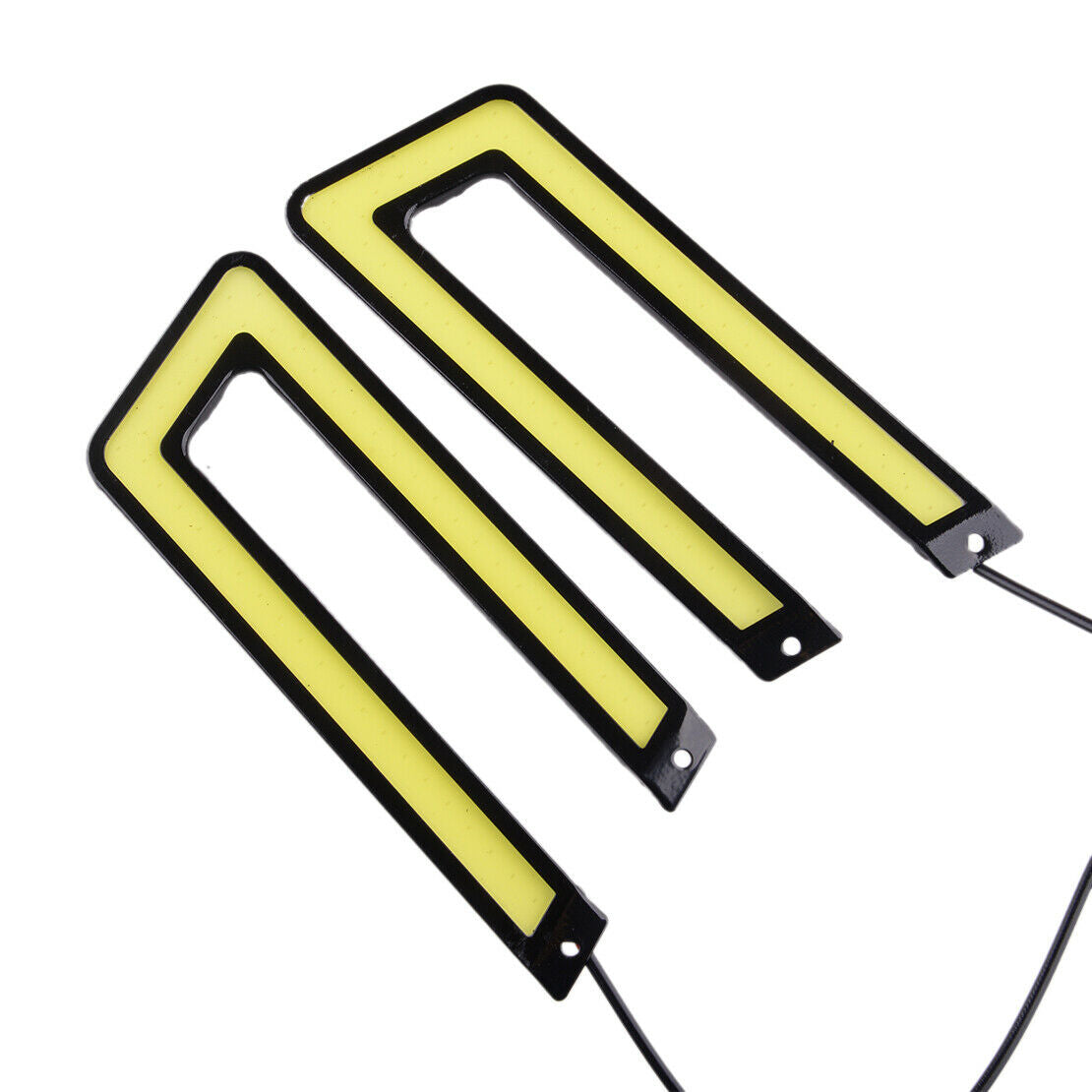 2Pcs U Shape COB 6000K White Led Daytime Running Light DRL Fog Lamp Universal