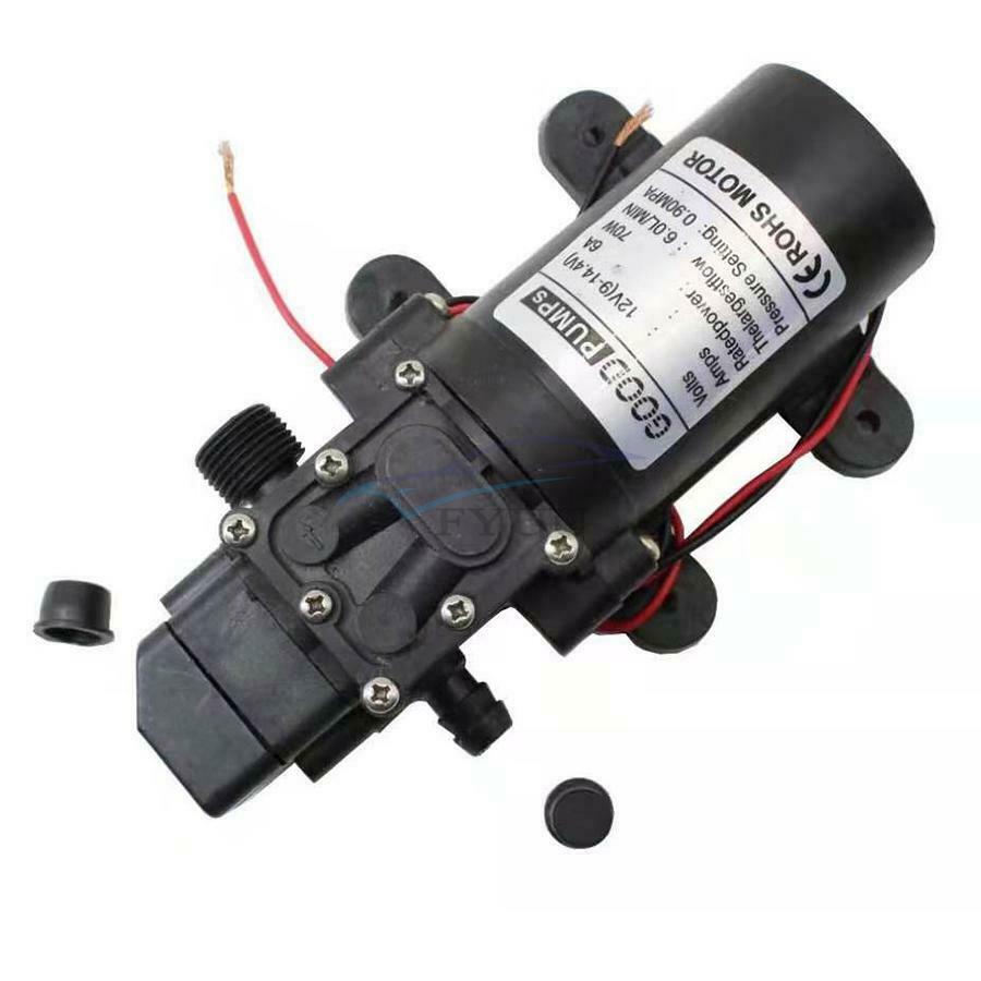 1× 12V 70W 130PSI 6L/Min 6.5×9.5×6 cm Presure Protection Diaphragm Water Pump