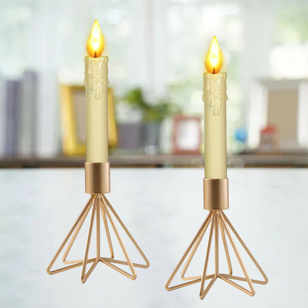 2Pcs Modern Metal Taper Candle Holders Candlestick Holder Centerpeices Decor
