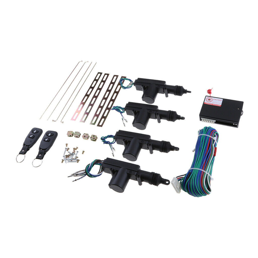 4 Door Power Lock Conversion Kit w/ 2 Keyless Entry Remote Control