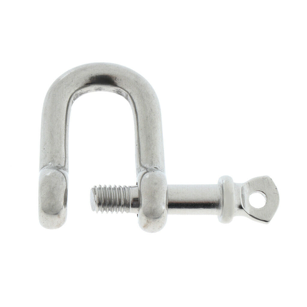 4pcs 5mm Stainless Steel Screw Pin Anchor Bow Shackle- Marine Graded, Rustproof