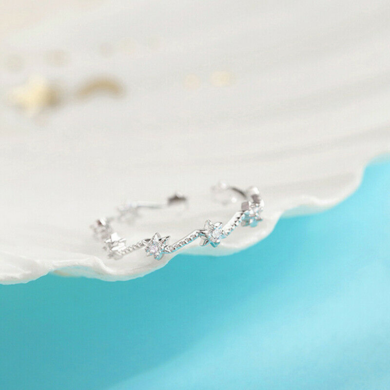 Star Adjustable Rings Stars Wave Ring For Women Girl Fashion Jewelry Gift