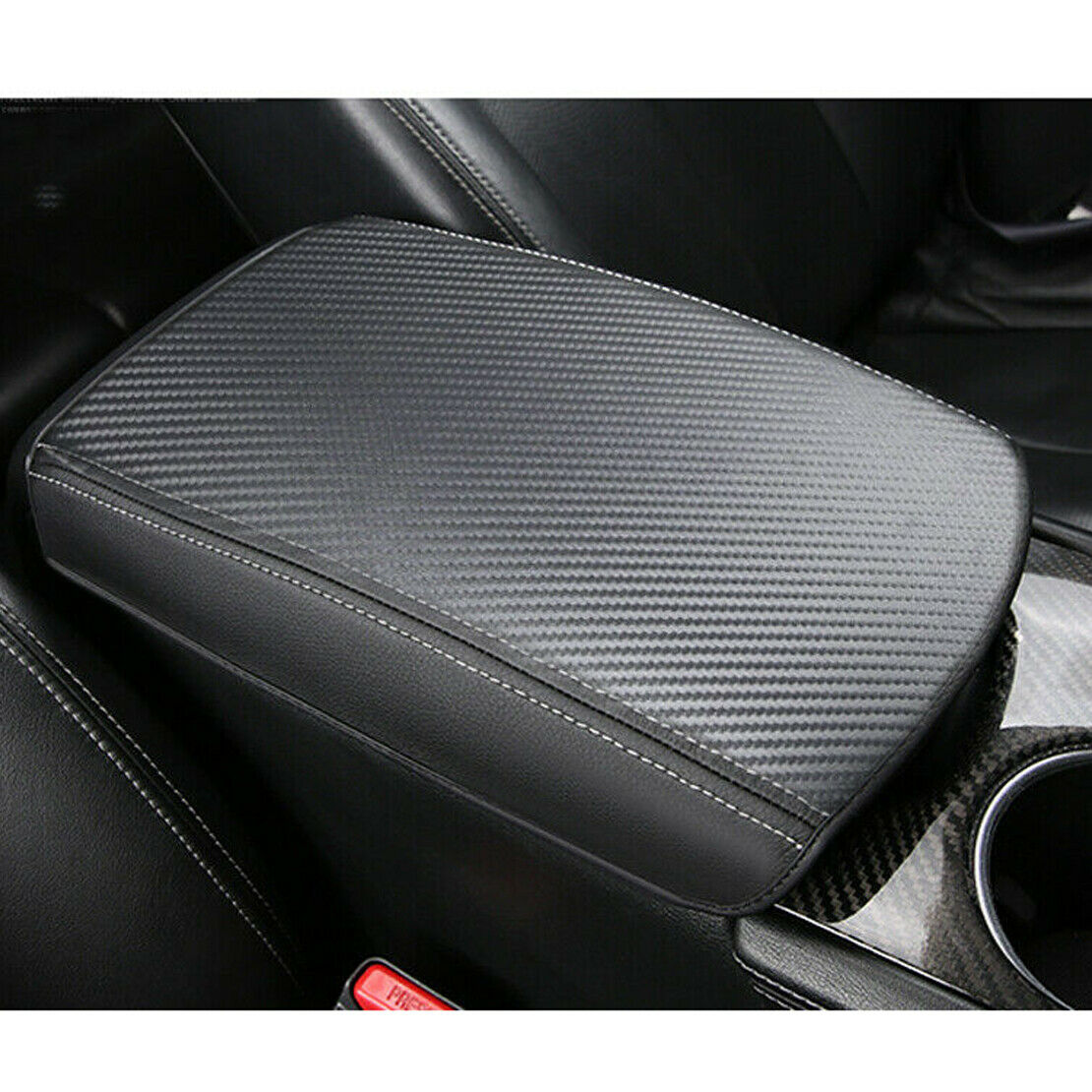 Carbon Fiber Style Center Armrest Cover Skin fit for Infiniti Q50 2014-19