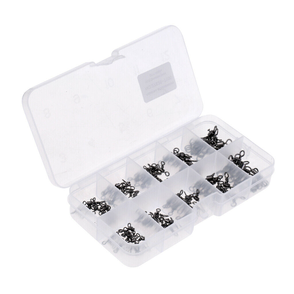 100pcs/box Heavy Duty 3 Way Fishing Rolling Swivels Rigs Link 2#/4#/6#/7#/8#