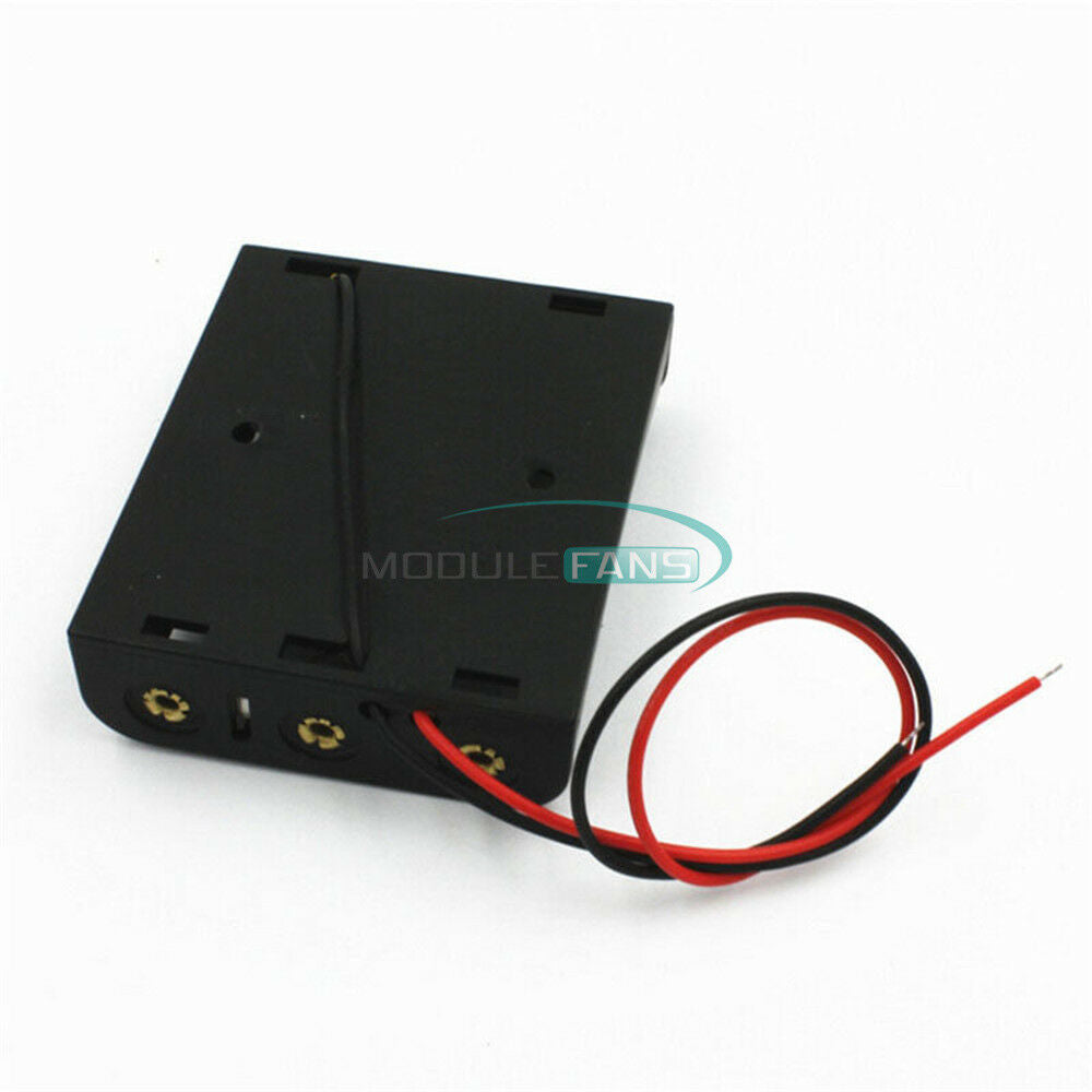10PCS Plastic Case Battery Storage Holder Box with Wire Leads for 3 X AA 4.5V