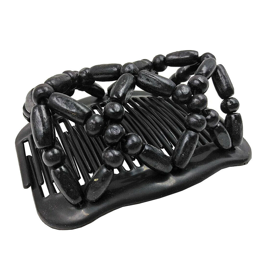 Stretchy  Beads Hair Combs Clip For Bun Hair, Womens Easy Updo Tools