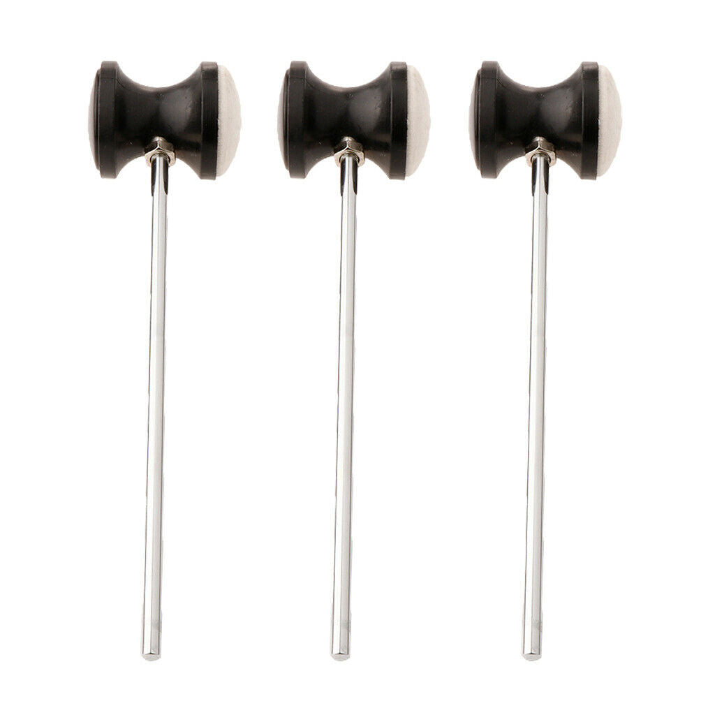 Lots 3 Kick Bass Drum Pedal Beater Hammer Musical Instrument Accessory Set