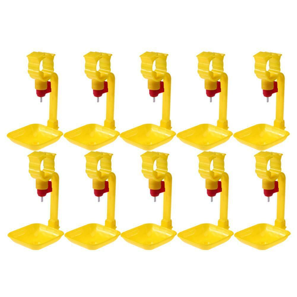 10pcs Poultry Hanging Cup Drinking Fountains Birds Water Bowl Nipple Red @
